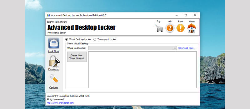 Phần mềm Advanced Desktop Locker Home Edition kh&oacute;a m&aacute;y bằng h&igrave;nh kh&oacute;a ảo